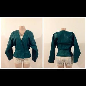 Chi Green leather Jacket